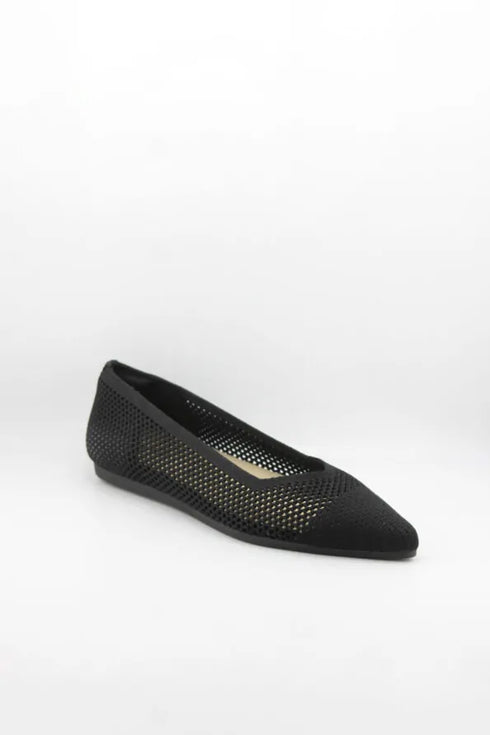 Miss Elastic Knit Pointed-Toe Flat Shoe